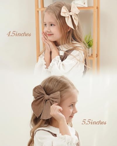 Doboi 55 Inch 20PCS Linen Baby Girls Hair Bows Clips