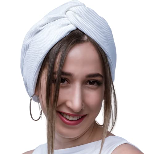 White Lightweight Pre-Tied Headwrap for Women