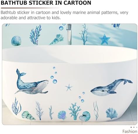 Ocean Themed Bathtub Stickers for Kids - Safe Non-Slip PVC Wall Decals