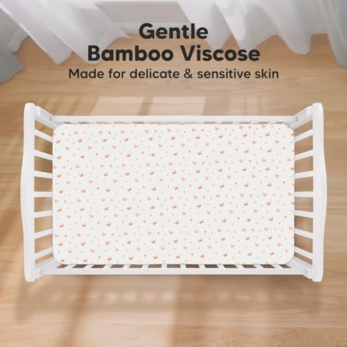 KeaBabies 2-Pack Bamboo Crib Sheets - Soft Breathable