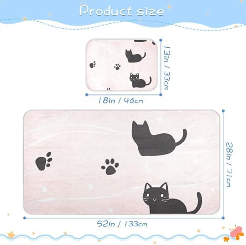 Cooling Black Cat Paw Print Baby Mattress Pad 28x52