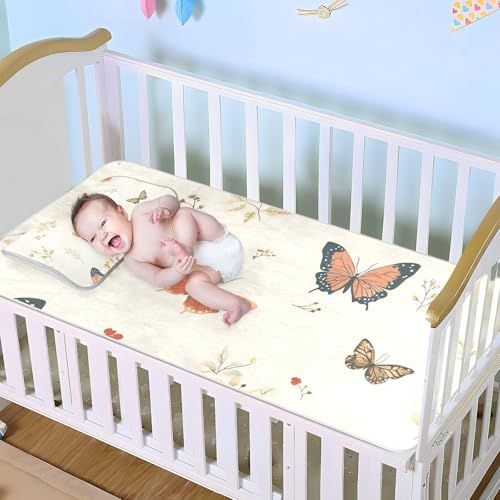 Cooling Baby Crib Mattress Pad 28x52 Inch Waterproof and Washable