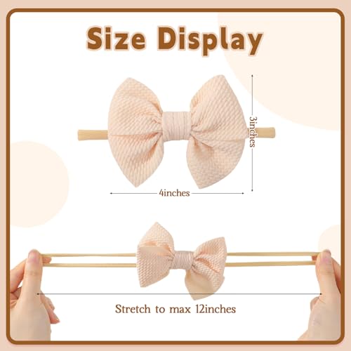 Yoyokid 3PCS 4 Baby Bow Headband with Beige Brown Coffee