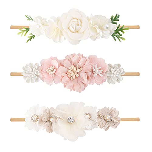 Cherrboll 3pcs Baby Girl Headbands Flowers