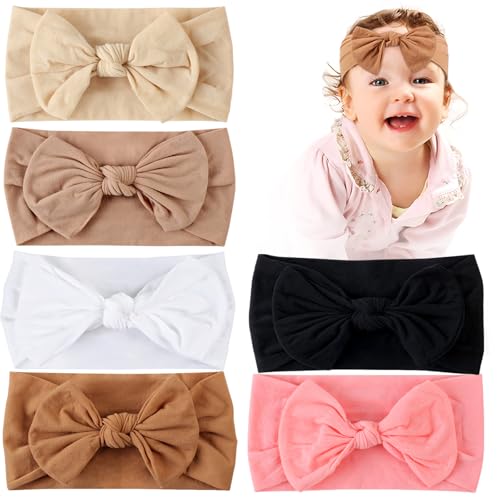 Vivinin Baby Bow Headbands Set - 6PCS Mixed Colors