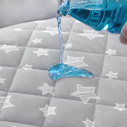 Moonsea Crib Mattress Protector 2 Pack Grey White Star