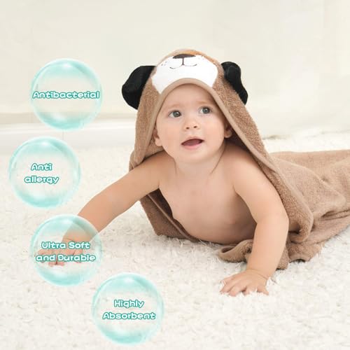 Touchat Hooded Baby Towels with Animal Design