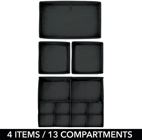 mDesign 2-Piece Baby Storage Box Set - Charcoal GreyBlack