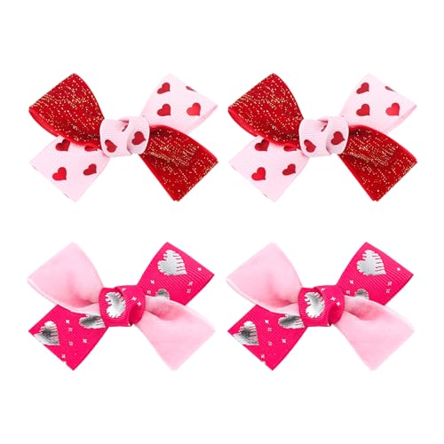 YanJie Cute Valentine Hair Clips Red Pink Bowknot Barrettes for Girls Toddler