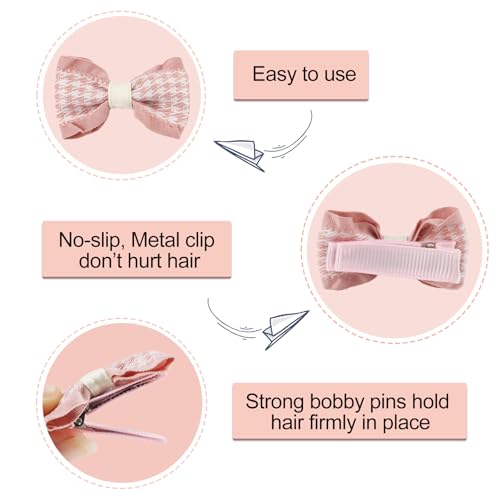 JESSCAT 25 Pcs Fabric Hair Clips for Girls with Bows