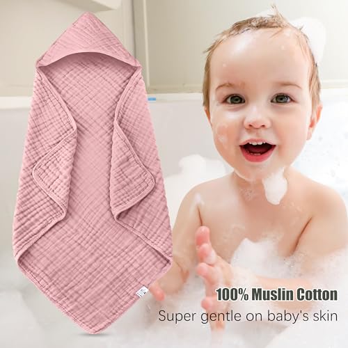 Spotted Play 2 Pack Hooded Baby Towels - Light Sakura
