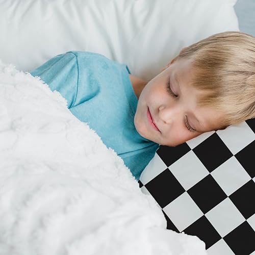 Little Sleepy Head Toddler Pillowcase - 13x18 Checkers Black 1