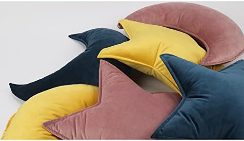 JIKAL Velvet Star Moon Pillow Nursery Decor