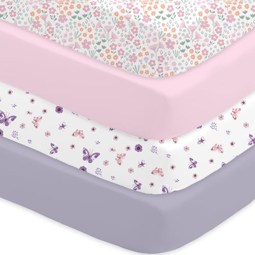 Bimocosy 4 Pack Crib Sheets for Girls