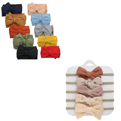 KIDOCHEESE 15PCS Soft Baby Girl Bow Hairbands