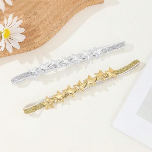 2PCS Glitter Star Headbands for Kids Party Holiday Accessories