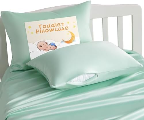 NTBAY Zippered Silk Satin Toddler Pillowcases - 2 Pack