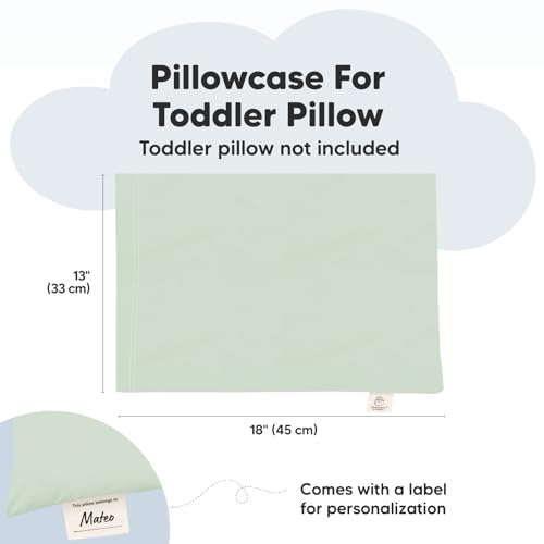KeaBabies Toddler Pillowcase 13x18 - Organic Cotton Soft Durable
