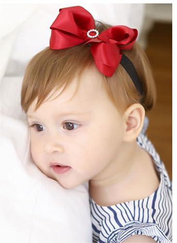 LDDCX Baby Girl Headband Red Hair Bow for 1-6 Years Old