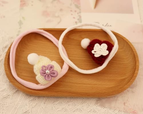 2pcs Baby Girls Headband with Beanie Elastic Hairband for Toddlers