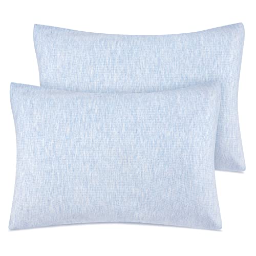 Zenssia Organic Cotton Toddler Pillowcase Pack of 2 13x18 Inches Solid Blue