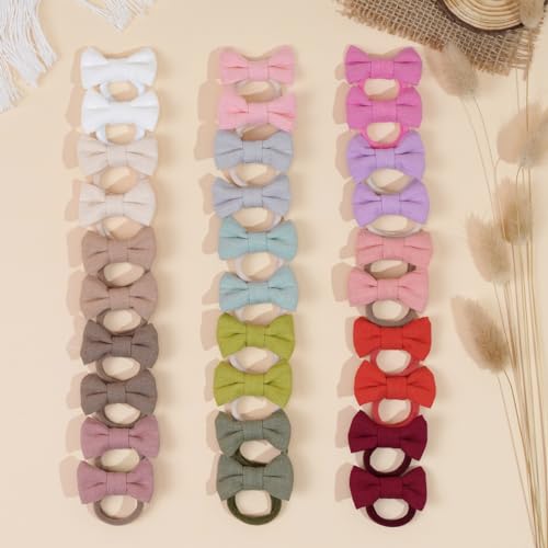 30 Pcs Baby Hair Bows Ties with Soft Elastic Bands