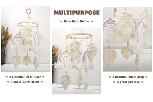 JILPAK Boho Rainbow Baby Mobile Crib Decor