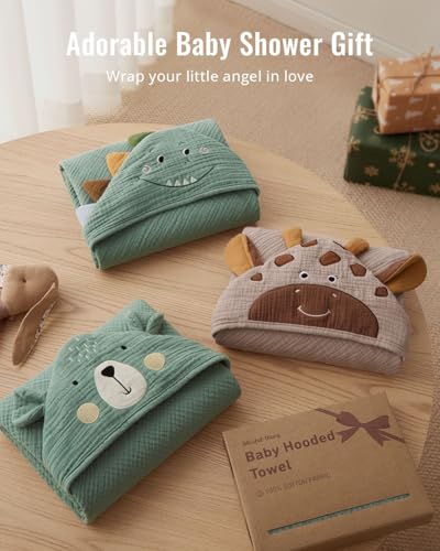 Blissful Diary Muslin Baby Hooded Towel - Gentle Giraffe