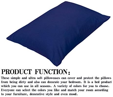NTBAY Zippered Toddler Pillowcases Set of 2 13x18 Navy Blue