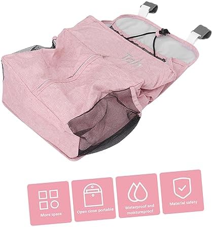 Crib Hanging Bag Diaper Holder 45x28cm Pink Linen