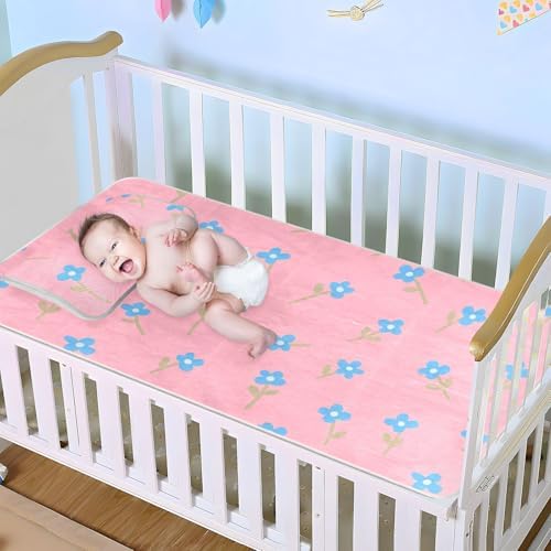 Cooling Baby Crib Mattress Pad 28x52 with Pink Background 1