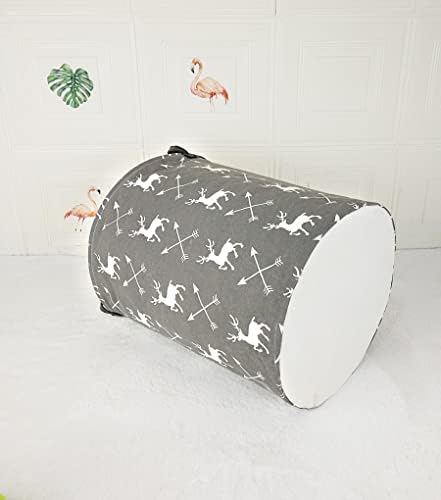 ACMUUNI 197 Inch Deer Round Laundry Hamper with Handles