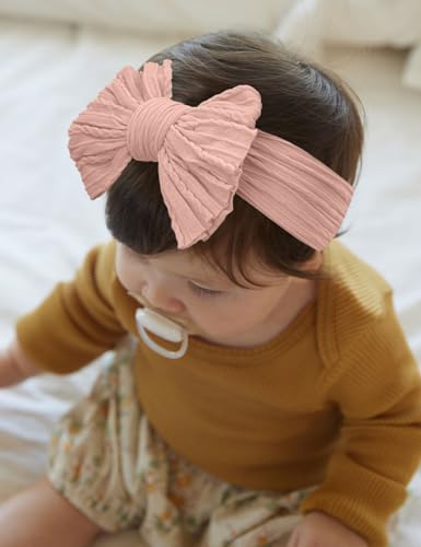 ZURLEFY Rust Nylon Baby Headband Bows