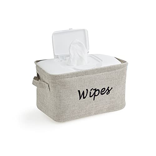 Dejaroo Wipes Newborn Essentials Linen Basket with Handle Grey