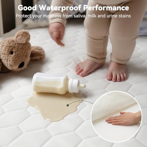 Tivellary 2 Pack Waterproof Crib Mattress Protectors 52x28 Ultra Soft Breathable
