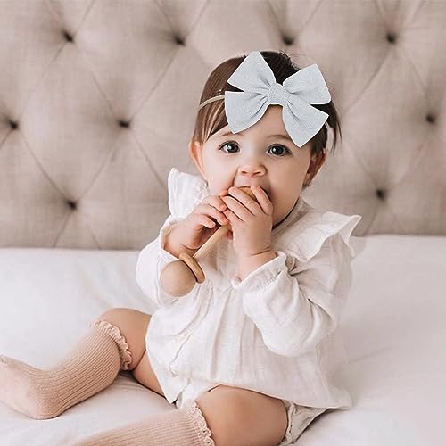 35 Baby Bows Elastic Headbands 4 Pcs