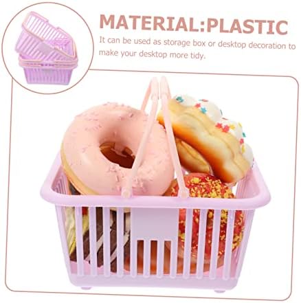 3pcs Plastic Baskets with Durable Handles for Bathroom Storage