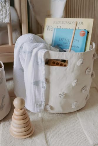 Pehr Pom Pom Basket Bin Grey 13D x 12H