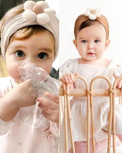 PLUOFRT 2 pcs Baby Girl Headbands with Bows and Flounce