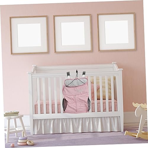 Crib Hanging Bag Diaper Holder 45x28cm Pink Linen