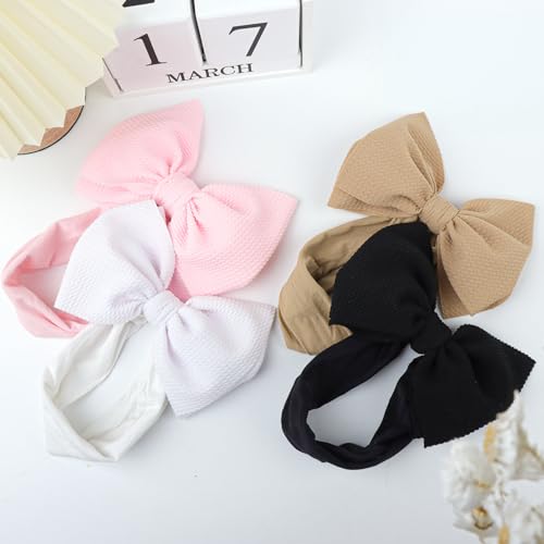 YanJie Baby Girl Headbands with Bows in Black White Pink