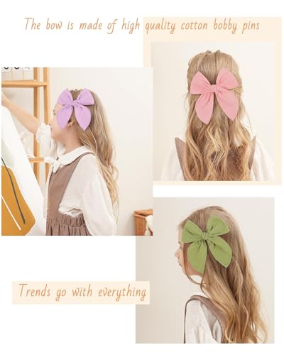 Doboi 55 Inch 20PCS Linen Baby Girls Hair Bows Clips