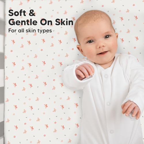 KeaBabies 2-Pack Bamboo Crib Sheets - Soft Breathable
