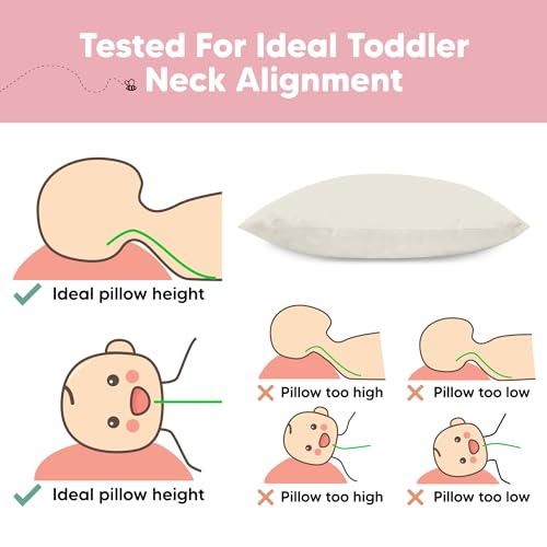 KeaBabies 2-Pack Toddler Pillow 13x18 - Soft Organic Cotton Travel Bed Pillow for Kids