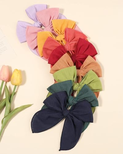Doboi 55 Inch 20PCS Linen Baby Girls Hair Bows Clips