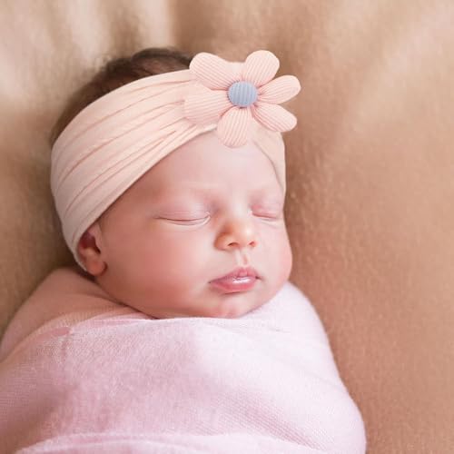 4PCS Baby Girls Flower Headbands Soft Nylon Hairbands for Kids