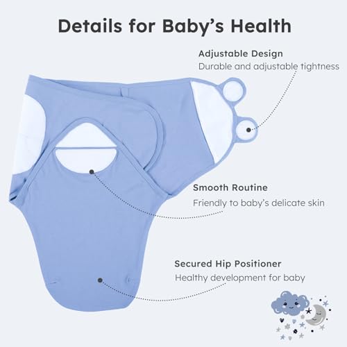 Yoofoss Organic Cotton Swaddle Sleep Sack 0-3 Months 1