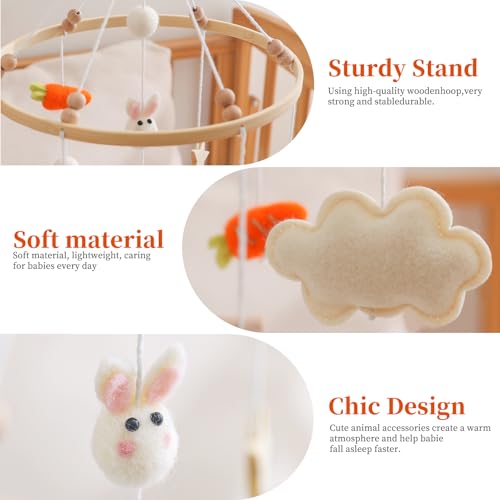 GOODMOM Felt Bunny Crib Mobile for Baby