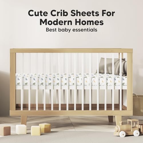 KeaBabies 2-Pack Bamboo Crib Sheets - Soft Breathable 1