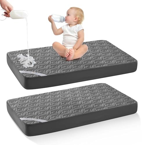 BEDLORE Waterproof Crib Mattress Protector 2 Pack
